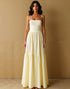 Light Yellow A-Line Long Evening Dress