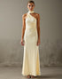 Elegant Halter Sheath Light Yellow Evening Dress