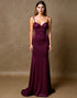 Elegant Mermaid Plum Maxi Evening Dress