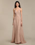 Apricot A-Line Maxi Prom Dress