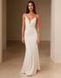 Mermaid Ivory Spaghetti Straps Evening Dress
