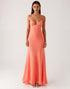 Orange Ankle Length Sheath Evening Dress