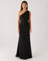 Sheath One Shoulder Black Evening Dress