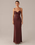 Brown Spaghetti Straps Sheath Evening Dress