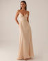 Apricot Spaghetti Straps Satin Evening Dress