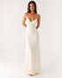 Ivory Spaghetti Straps Sheath Evening Dress