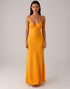 Yellow Spaghetti Straps Sheath Evening Dress