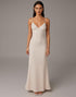 Apricot Spaghetti Straps Sheath Long Evening Dress