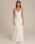 Ivory Spaghetti Straps Sheath Evening Dress