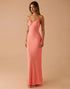 Pink Spaghetti Straps Sheath Evening Dress