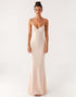 Apricot Spaghetti Straps Sheath Evening Dress