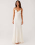 Ivory Spaghetti Straps Sheath Evening Dress