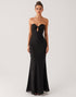 Strapless Mermaid Cut Out Black Tie Dress