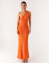 One Shoulder Orange Sheath Formal Dress