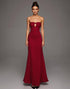Strapless Red Cut Out Sheath Formal Dress