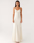 Sheath Ivory Spaghetti Straps Backless Formal Dress