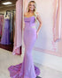 Purple Strapless Mermaid Corset Prom Dress