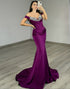Off the Shoulder Mermaid Dark Purple Prom Dress