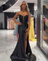 Mermaid Strapless Black Prom Dress with Bow