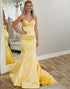 Mermaid Sweetheart Yellow Prom Dress