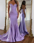 Mermaid Purple Strapless Corset Prom Dress