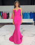 Fuchsia Strapless Mermaid Long Prom Dress