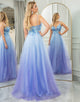 Sparkly A Line Tulle Long Prom Dress With Appliques