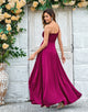 A-Line One Shoulder Burgundy Long Bridesmaid Dress with Ruffles