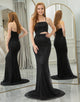 Glitter Black Mermaid Spaghetti Strap Long Prom Dress