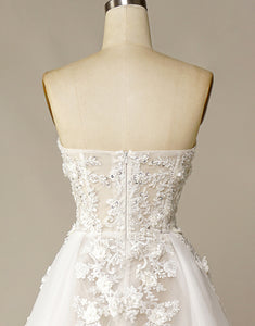 A Line Wedding Dress with Appliques