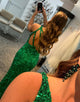 Mermaid Glitter One Shoulder Open Back Prom Dress