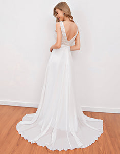 White Embroidery Wedding Dress