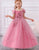 A-Line Beaded Blush Girls Dresses with Appliques