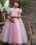A-Line Tulle Pink Flower Girl Dress with Sequins