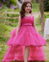 A Line Removable Hot Pink Girl's Party Dress