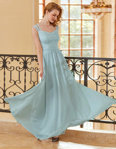 A Line Sweetheart Sky Blue Long Lace Dress