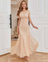 Blush Short Sleeves Sheath  Mother of the Bride Dress