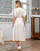 Ivory V Neck Wedding Guest Dress