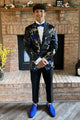 Men's Jacquard 3-Piece Notched Lapel Prom Suits