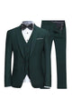 Dark Green 3-Piece One Button Notch Lapel Men Suit
