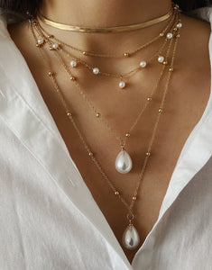 Water Drop Pearl Pendant Necklace