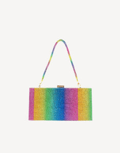 Sparkly Rainbow Rhinestone Evening Party Handbag