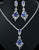 Royal Blue Vintage Stud Earrings Necklace Set