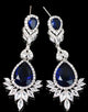 Royal Blue Vintage Stud Earrings Necklace Set