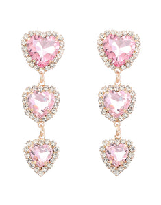 Sparkling Rhinestone Heart Earrings