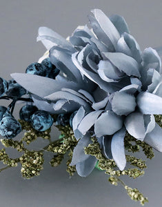 Blue Free Form Corsage and Wrist Flower