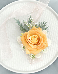 Yellow Free Form Corsage and Wrist Flower