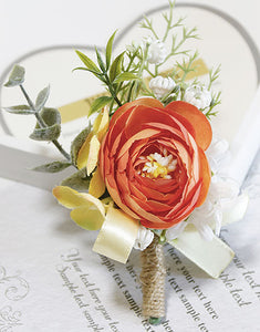 Orange Free Form Corsage and Wrist Flower