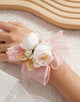 Round Pink Wrist Flowers