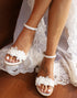 Ivory Flat Bridal Shoes With Appliques